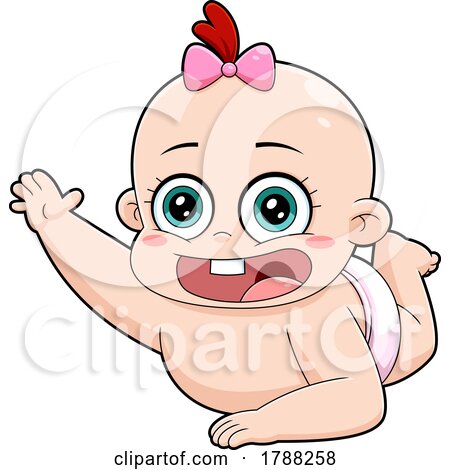 Cartoon Baby Girl Reaching by Hit Toon