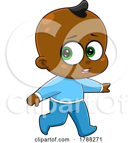 Cartoon Baby Boy Walking by Hit Toon