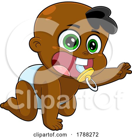 Cartoon Baby Boy Crawling and Reaching by Hit Toon
