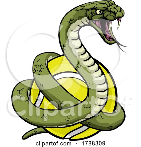Snake Tennis Ball Animal Sports Team Mascot by AtStockIllustration