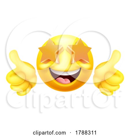 Emoji Emoticon Face Star Eyes Cartoon Icon by AtStockIllustration