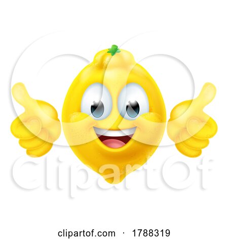 Lemon Fruit Cartoon Emoticon Emoji Mascot Icon by AtStockIllustration