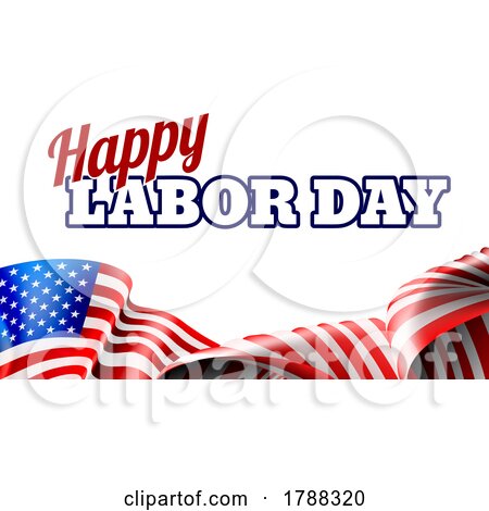 Happy Labor Day Design American Flag Banner by AtStockIllustration