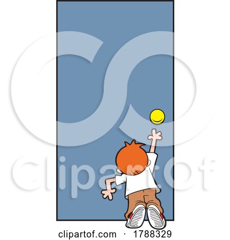 Cartoon Boy Reaching for a High Door Knob by Johnny Sajem