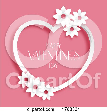 Valentines Day Background with Paper Flowers Design by KJ Pargeter