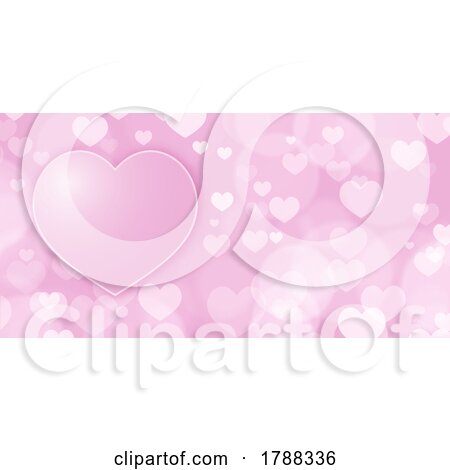 Valentines Day Banner with Hearts Design by KJ Pargeter