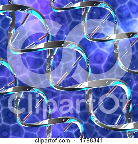 3D Medical Background with DNA Strands on Abstract Design by KJ Pargeter