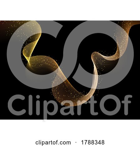 Abstract Background with Golden Flowing Waves by KJ Pargeter