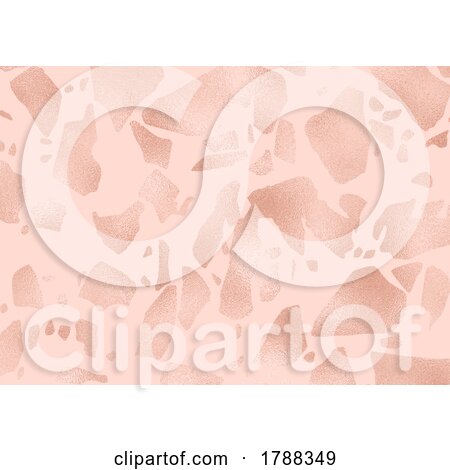 Abstract Background with Rose Gold Foil Terrazzo Pattern Design by KJ Pargeter
