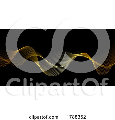 Abstract Banner with Golden Flowing Waves by KJ Pargeter
