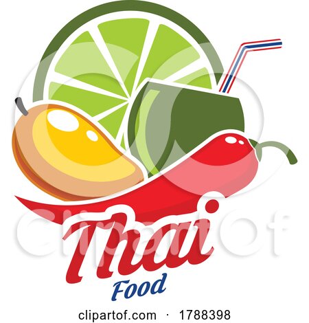 Thai Lime Mango Pepper and Cocktail Design by Vector Tradition SM