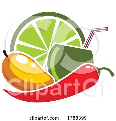 Thai Lime Mango Pepper and Cocktail Design by Vector Tradition SM
