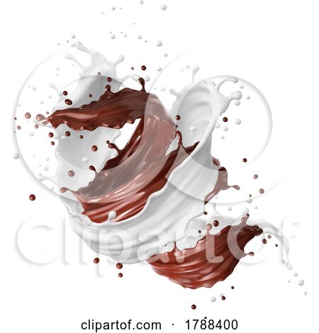 Chocolate and White Milk Splash by Vector Tradition SM
