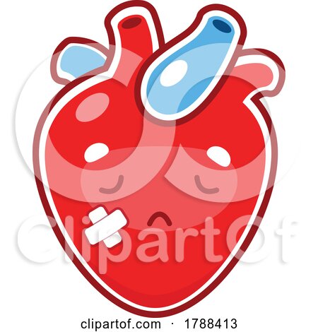 Cartoon Sick Human Heart Organ by Vector Tradition SM