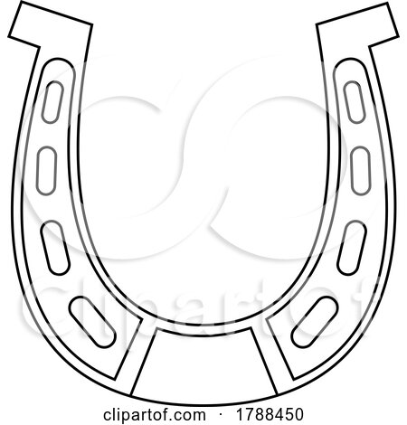 Black and White Lineart Horseshoe by Hit Toon