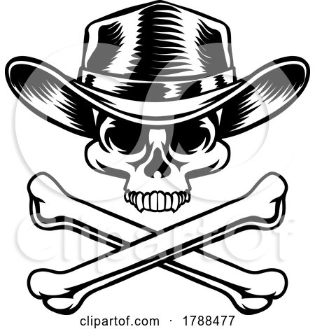 cowboy hat skull drawing
