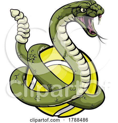 Rattlesnake Tennis Ball Animal Sports Team Mascot by AtStockIllustration