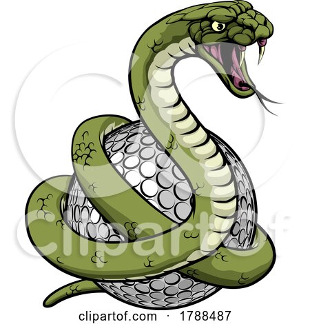 Snake Golf Ball Animal Sports Team Cartoon Mascot by AtStockIllustration