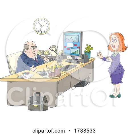 Cartoon Business People in an Office by Alex Bannykh