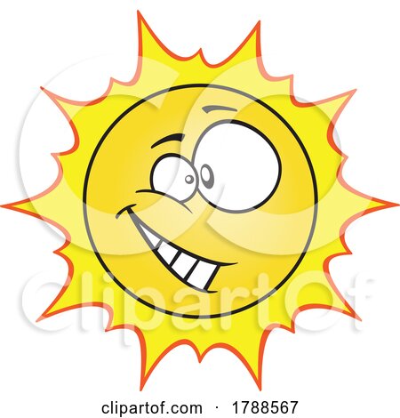 Cartoon Cheerful Sun by toonaday