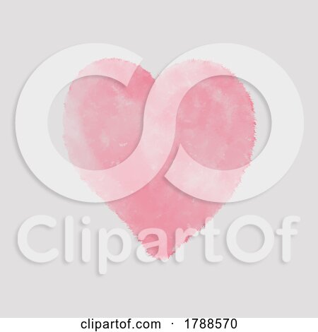 Valentines Day Background with Hand Painted Watercolour Heart Design by KJ Pargeter