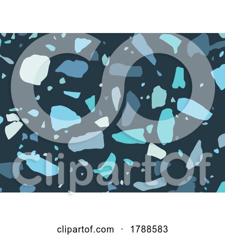 Abstract Background with Terrazzo Style Pattern in Shades of Blue by KJ Pargeter