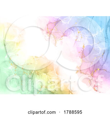 Pastel Rainbow Coloured Hand Painted Alcohol Ink Design by KJ Pargeter