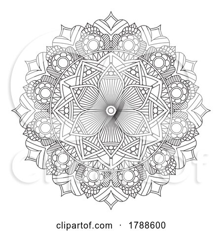 Elegant Mandala in Outline Design by KJ Pargeter