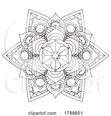Outline Mandala Design for Colouring Book by KJ Pargeter