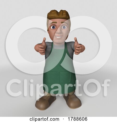 3D Cartoon Shop Keeper Character by KJ Pargeter