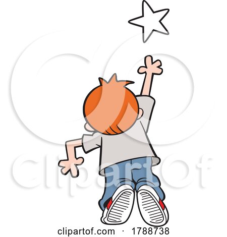 Cartoon Boy Reaching for a Star by Johnny Sajem