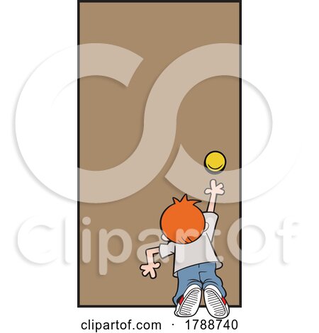 Cartoon Boy Reaching for a Door Knob by Johnny Sajem
