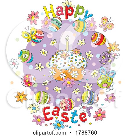 Cartoon Happy Easter Greeting by Alex Bannykh
