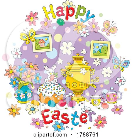 Cartoon Happy Easter Greeting by Alex Bannykh