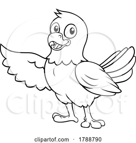 Bald Eagle Hawk Falcon Cartoon Coloring Mascot by AtStockIllustration