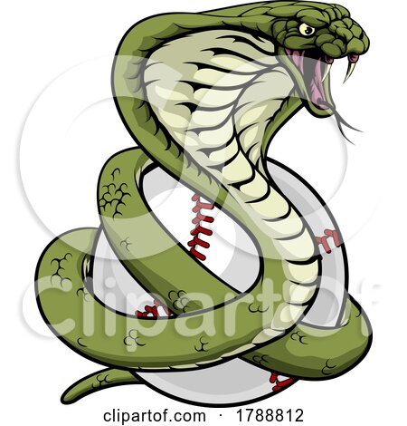 Cobra Snake Baseball Ball Animal Sport Team Mascot by AtStockIllustration