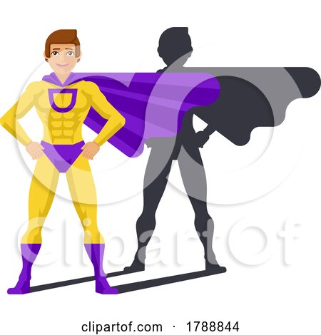 Super Hero Man Character Cartoon by AtStockIllustration