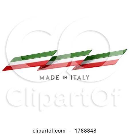 Zig Zag Banner Flag with Made in Italy Text by Domenico Condello