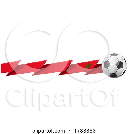 Zig Zag Morocco Banner Flag with a Soccer Ball by Domenico Condello