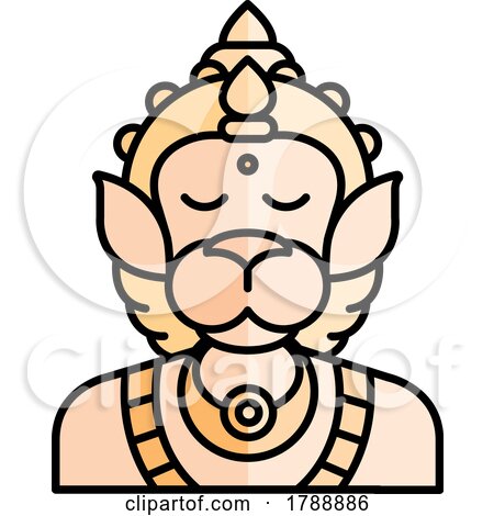 Indian Hindu God Hnuman Anjaneya by Lal Perera
