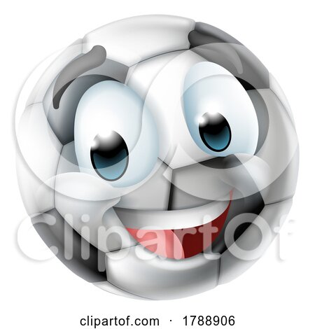 Soccer Ball Emoticon Face Emoji Cartoon Icon by AtStockIllustration