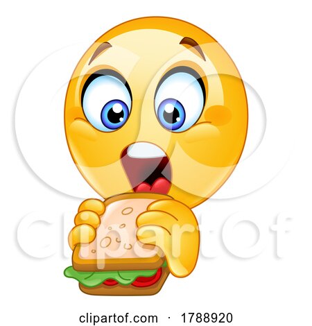 Emoticon Smiley Face Emoji Eating a Sandwich by yayayoyo