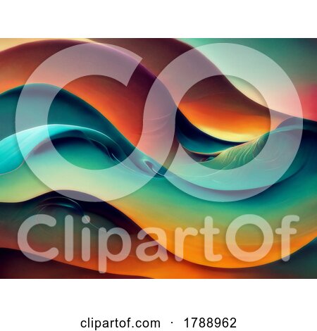 3D Abstract Waves for Colourful Wallpaper by KJ Pargeter