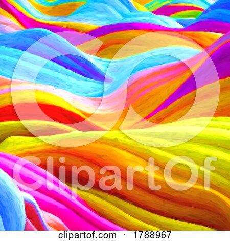 Abstract Background of Colourful Painted Waves by KJ Pargeter