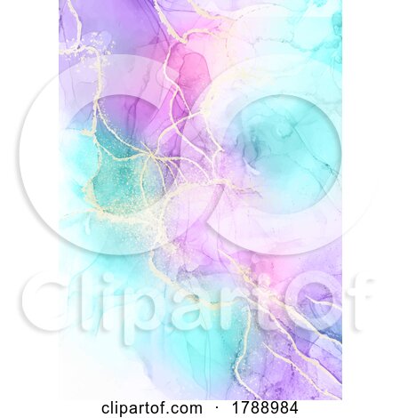 Pastel Pink and Blue Hand Painted Alcohol Ink Background by KJ Pargeter