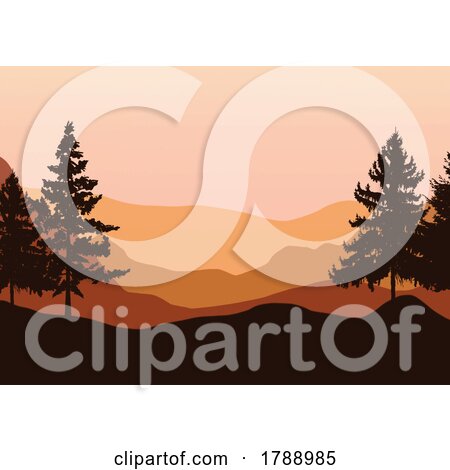 Hand Drawn Mountain Landscape Background by KJ Pargeter