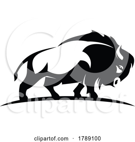 Black and White Bison by Vector Tradition SM