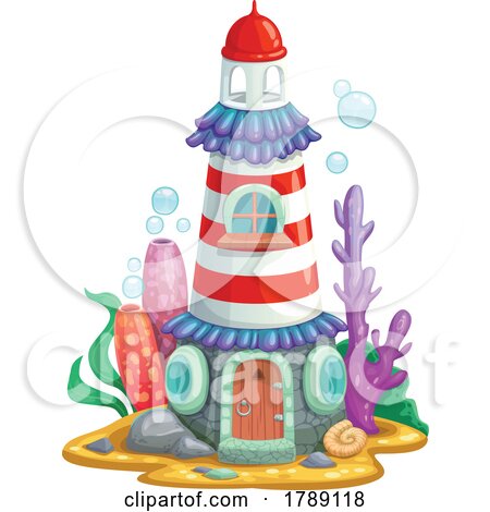 Under Sea Lighthouse Fairy or Mermaid House by Vector Tradition SM