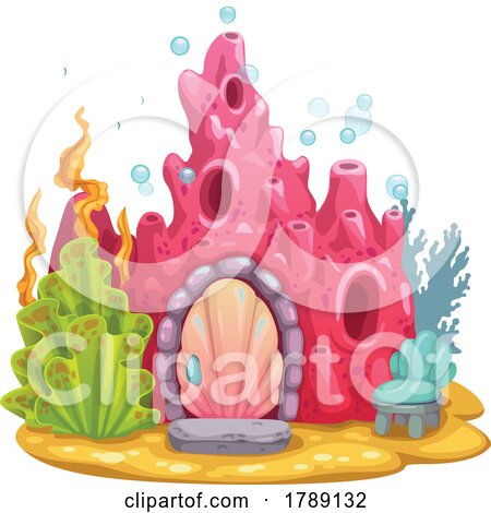 Under Sea Coral Fairy or Mermaid House by Vector Tradition SM
