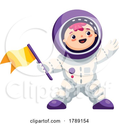 Astronaut Holding a Flag by Vector Tradition SM